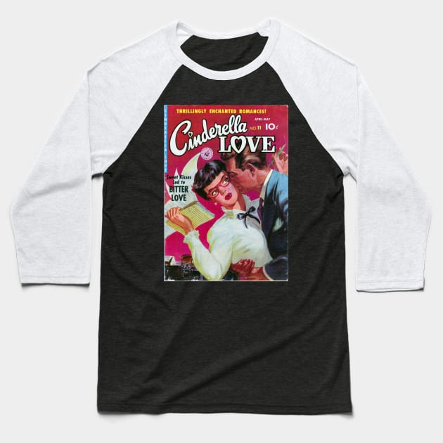 Vintage Romance Comic Book Cover - Cindarella Love Baseball T-Shirt by Slightly Unhinged